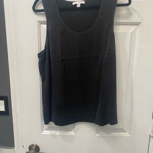 Lunya Black Washable Silk Tulip Back Tank Top